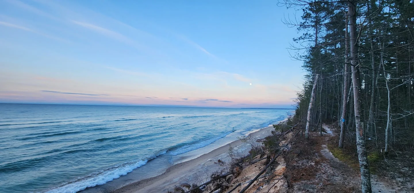 Lake Superior shoreline near the mouth of the Two Hearted River
